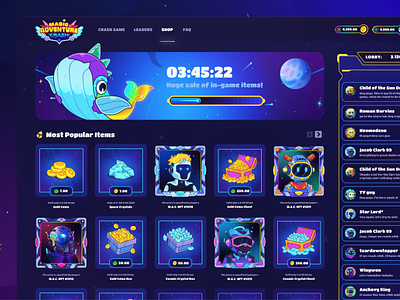 Magic Adventure Crash: Game marketplace 2d 2d game cartoon crash crypto gambling game game interface game marketplace game website graphic design marketplace nft nft game shop store ui uiux ux web design