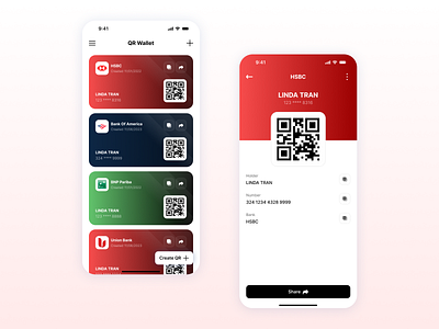 QR Wallet finance mobile design product design ui design ux design