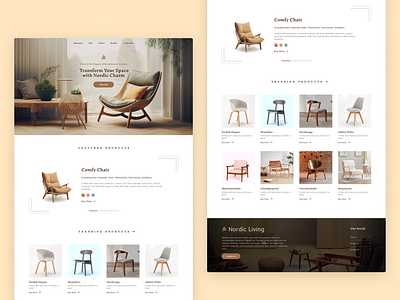Landing Page for Scandinavian-Style Furniture ecommerce furniture furniture store landing page scandinavian user interface web design web ui wooden
