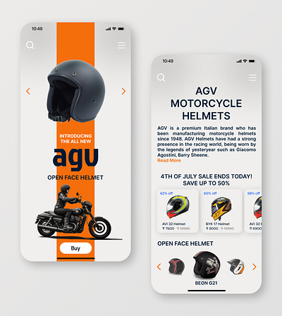 Day 15 of Daily UI: Interface for a helmet company app branding design figma graphic design illustration logo mobile app ui vector