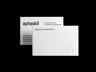 Aptaskil / Business cards branding business cards embossing graphic design logo paper