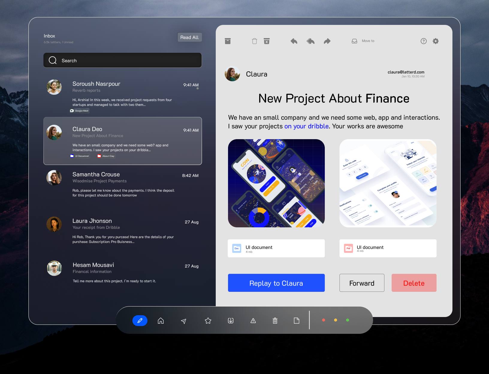Mail inbox adobe xd daily ui dailyui dailyui figma design figma ui uiux ux uxui