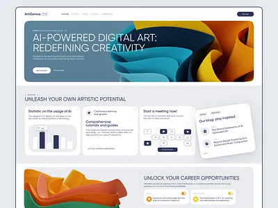AI powered digital art website ai art creative design digital art figma intelligence landing ui ux web website