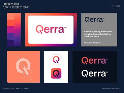 Qerra - Logo Design brand identity design branding click creative logo identity design it jeroen van eerden lettering logo logo word mark modern logo monogram network on off professional q qerra switch wordmark