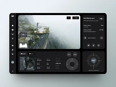 DJI mavik pro drone interface app design branding design dji drone drone interface drone video graphic design illustration interface logo mavik photography redesign ui ux vector video