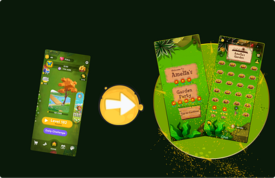 Amelia's Garden Party design game mobile application ui ux