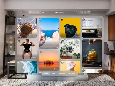 Apple Vision Pro Spatial UI - Images Website 🤩 app apple apple design apple vision pro augmented reality glassmorphism ios minimal product design spatial spatial ui trending ui uiux ux virtual reality vision pro visionos