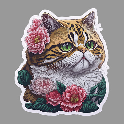 LOVELY CAT STICKER cat sticker graphic design lovely cat