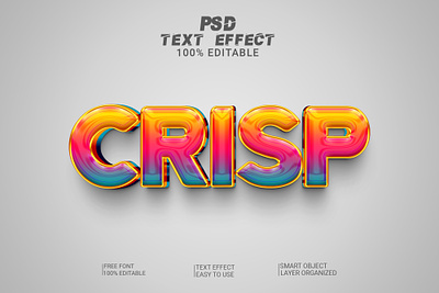 PSD Crisp 3d Text Effect Style 3d text effect 3d text style crisp text effect psd text effect text effect text style text style effect
