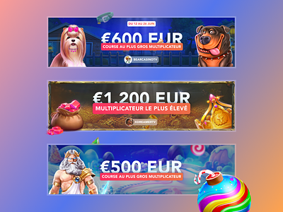 Celsius - Casino Banners Set 2d 3d casino casino banners casino branding casino games characters crypto casino dog house dogs gambling game game banners gaming graphic design igaming illustration online casino sweet bonanza zeus