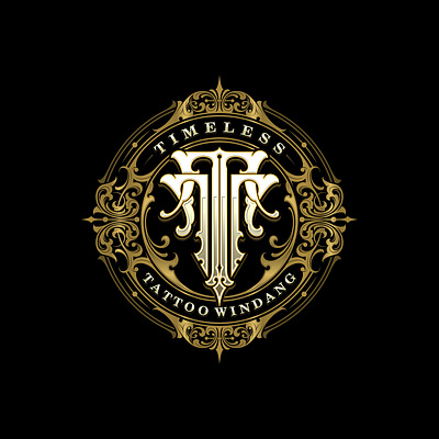 TT MONOGRAM branding design graphic design illustration lettering logo tattoo tattoo art typography victorian vintagedesign