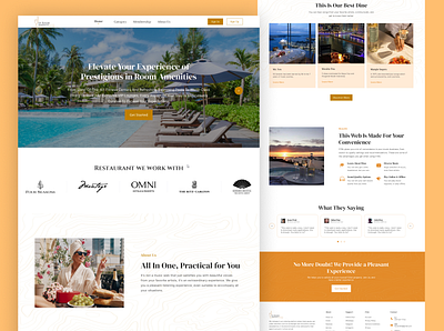 In Room Amenity Hotel - Landing Page apps branding cake clean design ecommerce figma graphic design hotel illustration landing page logo luxury nature saas snack tamplate ui website wine