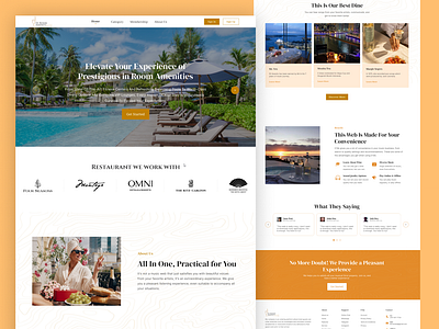 In Room Amenity Hotel - Landing Page apps branding cake clean design ecommerce figma graphic design hotel illustration landing page logo luxury nature saas snack tamplate ui website wine