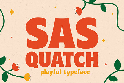 Sasquatch - Vintage Display Typeface bold branding cartoon children cute design font fun game graphic design groovy happy illustration logo movie playful retro sweet typeface