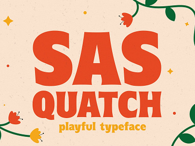 Sasquatch - Vintage Display Typeface bold branding cartoon children cute design font fun game graphic design groovy happy illustration logo movie playful retro sweet typeface