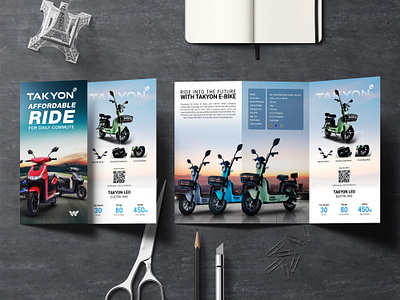 Tri-Fold Design | Trifold Brochure Design app branding brochure brochure design design ebike graphic design identity illustration logo tri fold trifold ui ux vector