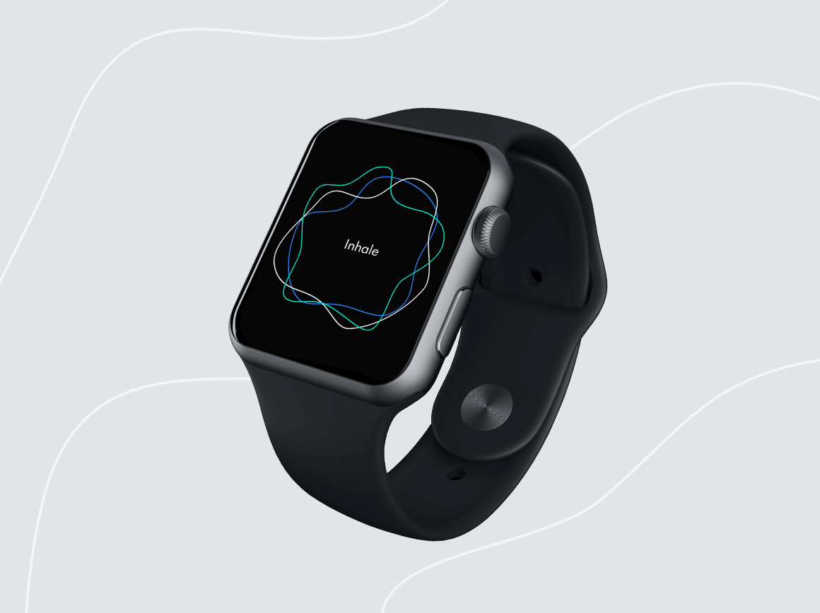 Breathe animation Smart Watch GIF animation applewatch design figma figmadesign gif illustration smart watch ui watch