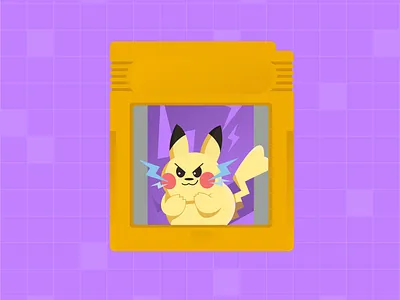 Pokémon Yellow 2d cartridge electric fanart game gameboy pichu pikachu pocket moster pokemon blue pokemon red pokemon yellow pokémon purple riachu spark vector