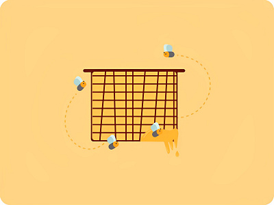 Bee illustration in the apiary design illustration ui vector