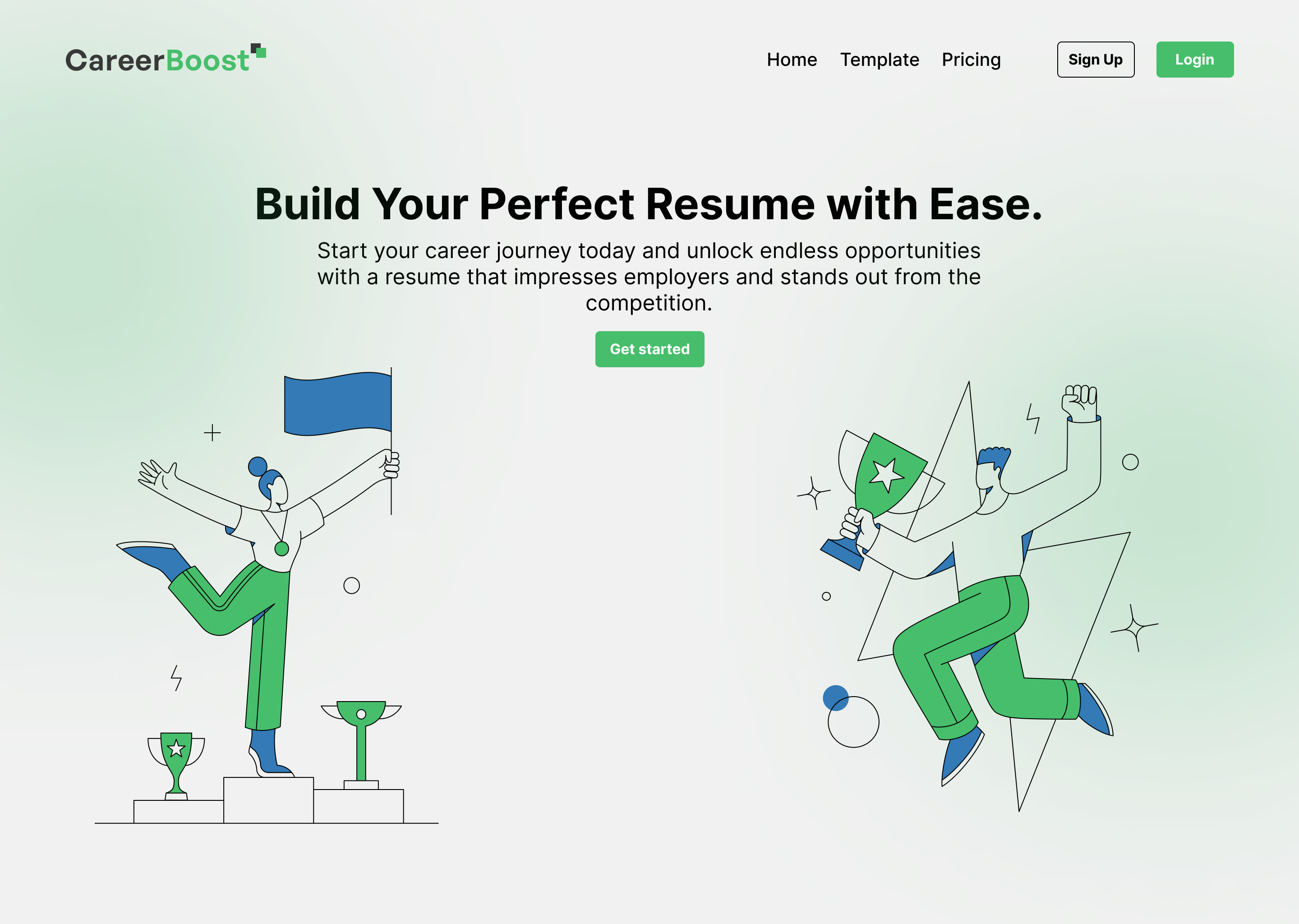 Career Boost - CV builder Website | UI/UX | 2023 branding case study design graphic design hero page landing page logo logo design motion graphics protoype ui ui design uiux user experience user interface user persona user research ux design web design wireframe