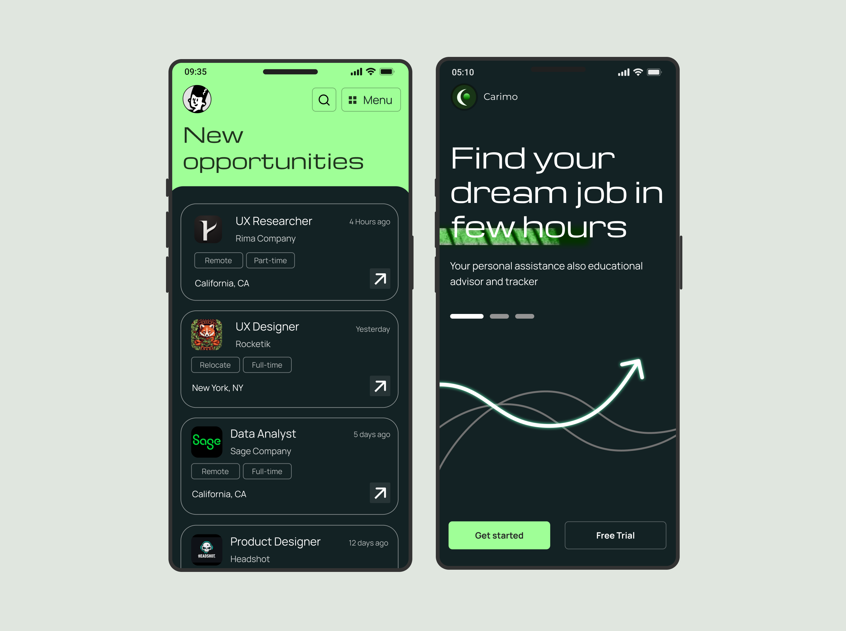 Carimo | Job Finder graphic design ui uiux