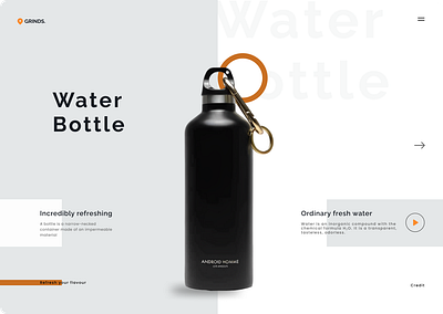 Water Bottle Web Design branding design ui uiesign uiux uiuxdesign uiuxtrends uiuxzone ux webdesign