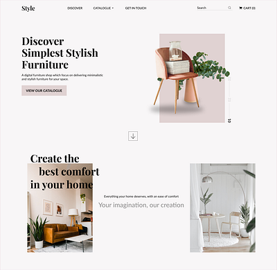 Scandinavian-style furniture website landing page build2.0 design designdrug ui ux