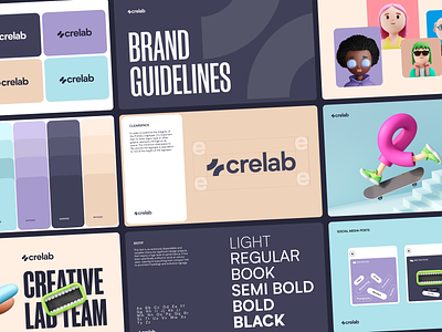 Crelab Brand Guidelines brand brand guidelines brand identity brand sign branding business identity logo logo design logotype marketing packaging smm