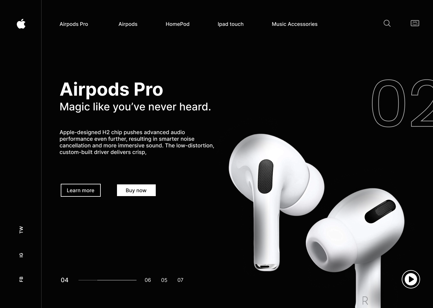 Apple Airpods Pro Web Design by Aun Khan on Dribbble