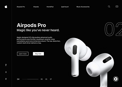 Apple Airpods Pro Web Design airpodspro apple branding design ui uiesign uitrends uiux uiuxdesign ux webdesign