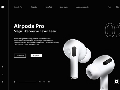 Apple Airpods Pro Web Design airpodspro apple branding design ui uiesign uitrends uiux uiuxdesign ux webdesign