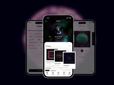 YouTop - Music player application 🎵 2023 app design mobile app music app music player spotify top ui ux youtube