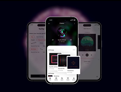 YouTop - Music player application 🎵 2023 app design mobile app music app music player spotify top ui ux youtube