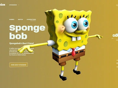 Spongebob Web Design branding design ui uiesign uiuxdesign ux webdesign