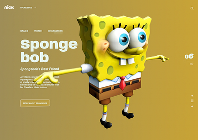 Spongebob Web Design branding design ui uiesign uiuxdesign ux webdesign