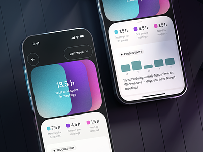 Schedule Insights 3d ai app calendar chart design insights ios iosapp iphone mobile mobileapp mockup render schedule stats time tips ui ux