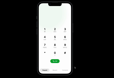 Phone Numpad UI Design call design minimal phone product ui ux