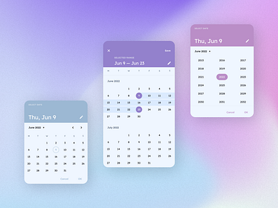 Material You Design System · Date pickers app components design figma kit material material design material you system ui you