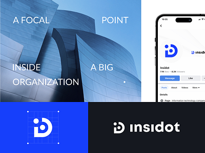 Insidot Logo 🔵 adobe illustrator branding communication corp crm customer data graphic design high tech logo logo design platform seo solutions tech vector