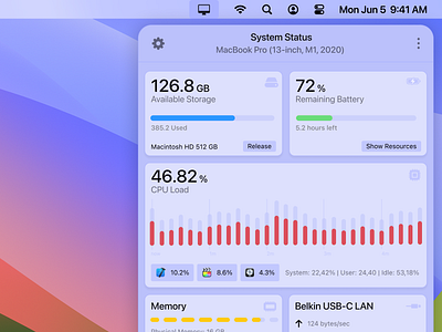 System Status Tool Explorations (MacOS) apple gui interface macos status system ui