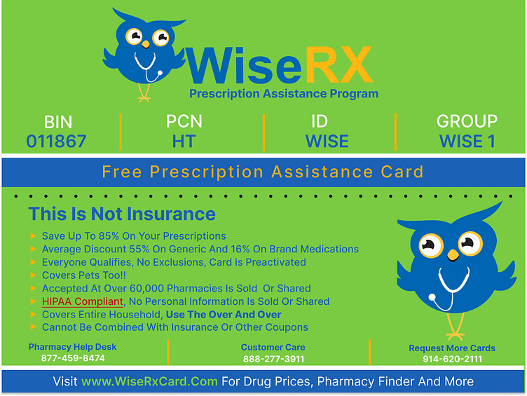 Best Prescription Discount Card by Wiserx Card on Dribbble