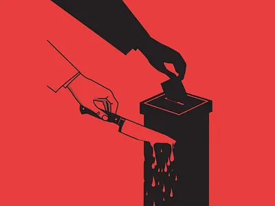 Blood and Ballot ballot bloody box design election graphic illustration poster protest vote