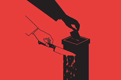 Blood and Ballot ballot bloody box design election graphic illustration poster protest vote