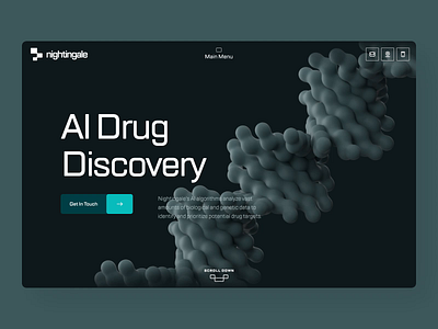 🧪 SH nightingale.ai | Biotech Drug Discovery AI | Homepage ai animation biology biotech cancer cure dark disese drug drug discovery health healthcare healthtech landing page medical medicine therapeutics therapy ui web design