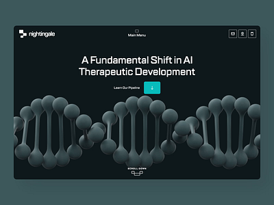 🧪SH nightingale.ai | Biotech AI Drug Discovery | Pipeline UIUX ai animation bioinformatics biology biotech dark disease dna drug drug discovery genetics green health healthcare landing page machine learning medical science therapeutics web design