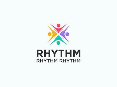 Rhythm Logo Design. branding colorful design group human icon logo logodesign logodesigner logoinspiration logomaker logomark logos mans multicolor peoples team teamwork unity vector
