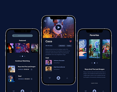 Disney Movie Streaming App app design ui ux