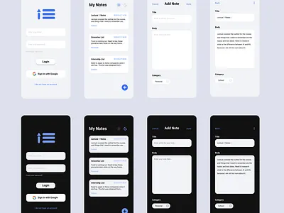 Notes-taking App app design ui ux