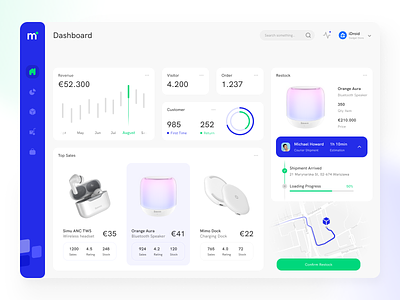 Selling Dashboard App POS app clean dashboard design fireart map pos retail sell ui ux