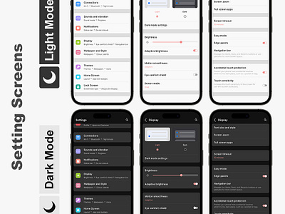 Setting Screens app behance dailyui darkmode design explore lightmode practice settingscreen styleguide ui ui screens uidesigner uiinspiration uitrends uiux userexperience userinterface ux uxdesigner